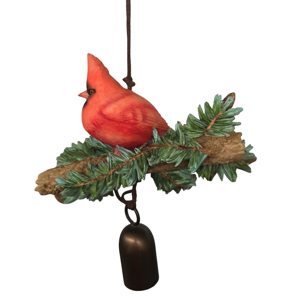 Marjolein Bastin Hallmark Cardinal Bird Pine Branch Bell Ornament Cottagecore - Picture 5 of 14